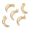 Brass Micro Pave Clear Cubic Zirconia Pendants, with Jump Rings, Moon, Real 18K Gold Plated, 21.5x11.6x2.6mm, Hole: 3.6mm