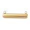 PVD Vacuum Plating 304 Stainless Steel Pendants, Rectangle Charm, Real 18K Gold Plated, 8x30.5x2mm, Hole: 1.8mm