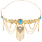 Alloy Charms Chain Belts, Chains Tassel Waist Belt for Shirt Dress Decoration, Antique Golden, 43-7/8 inch(111.3cm)