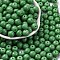 Opaque Colours Glass Seed Beads, Round, Lime Green, 8x7.5mm, Hole: 1.6mm, about 681pcs/pound