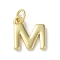 Rack Plating Brass Charms, Cadmium Free & Lead Free, Long-Lasting Plated, Real 18K Gold Plated, Letter M, 11.5x11.5x1.5mm, Hole: 3.2mm