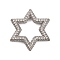 Rack Plating Brass Micro Pave Clear Cubic Zirconia Linking Rings, Long-Lasting Plated, Cadmium Free & Lead Free, Platinum, Star, 25x22x3mm, Inner Diameter: 16x13mm
