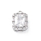 Brass Micro Pave Clear Cubic Zirconia Pendants, Cadmium Free & Nickel Free & Lead Free, Mixed Shape Charms, Rectangle, 14x10x5mm, Hole: 1.4mm