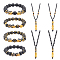 4Pcs Om Mani Padme Hum Resin Mala Bead Bracelet, 4Pcs Alloy Pi Xiu Pendant Necklace, Jewelry Set for Men Women, Black, Inner Diameter: 2-1/8~2-1/2 inch(5.55~6.2cm), 19.29~26.77 inch(49~68cm)
