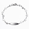 Tarnish Resistant 304 Stainless Steel ID Bracelets, with Lobster Claw Clasps, Star, Stainless Steel Color, 7-7/8 inch(200mm)
