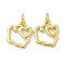Rack Plating Brass Pendants, with Jump Rings, Long-Lasting Plated, Lead Free & Cadmium Free, Zodiac Charm, Pig, 13.5x11.5x1.5mm, Hole: 3.5mm