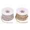 BENECREAT 2 Rolls 10 Yard 2.6mm Crystal Rhinestone Close Chain Clear Trimming Claw Chain Sewing Craft about 2740pcs Rhinestones - Crystal AB (Silver & Gold Bottom)