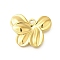 304 Stainless Steel Pendants, Flower Charm, Golden, 23.5x30x3mm, Hole: 3mm