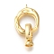 Brass Fold Over Clasps, Cadmium Free & Nickel Free & Lead Free, Ring, Real 18K Gold Plated, 30mm