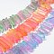 Electroplate Natural Quartz Crystal Beads Strands, Dyed, Faceted, Nuggets, Mixed Color, 23~47x8.5~9.5x8~10mm, Hole: 2mm, 15.7 inch(40cm)