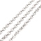 Tarnish Resistant 304 Stainless Steel Cable Chains, Oval, Unwelded, with Spool, Stainless Steel Color, 5x4x0.5mm, about 32.81 Feet(10m)/Roll