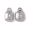 Non-Tarnish 304 Stainless Steel Charms, Lock Charms, Stainless Steel Color, 11.5x7x4mm, Hole: 1mm