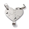 201 Stainless Steel Connector Charms, Heart, Stainless Steel Color, 22.5x26.5x1mm, Hole: 6.5x4mm