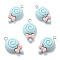 Resin Pendants, with Platinum Tone Iron Loop, Lollipop with Bowknot, Light Blue, 26x15.5x7mm, Hole: 2mm
