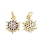 Brass Micro Pave Cubic Zirconia Charms, Cadmium Free & Nickel Free & Lead Free, with Jump Rings, Sparkling Star Charms, Real 18K Gold Plated, 14.5x10x2mm, Hole: 3.2mm