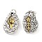 Brass Pendants, with Jump Ring, Cadmium Free & Nickel Free & Lead Free, Textured, Oval with Conch & Vajra Charms, Antique Silver & Antique Golden, 18.5x12x3mm, Hole: 4mm