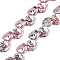 ABS Plastic Imitation Pearl Beads Strands, AB Color Plated, Nuggets, Pink, 13x13x6mm, Hole: 0.9mm, about 36pcs/strand, 15.35 inch(39cm)