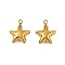 304 Stainless Steel Pendants, Star Charm, Golden, 15.5x13.5x4mm, Hole: 1.8mm
