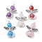 Resin Imitation Cat Eye Pendants, Angel Charms with Alloy Wings, Mixed Color, 30x21.5x8mm, Hole: 1.8~2mm