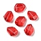 Transparent Spray Paint Glass Beads, Faceted, Nuggets, Red, 16.5x12.5x8.5mm, Hole: 1.2mm