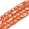 Electroplate Glass Beads Strands, AB Color Plated, Faceted, Column, Orange, 5.5x5mm, Hole: 1.2mm, about 99pcs/strand, 21.85 inch(55.5cm)