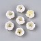 Flower Acrylic Bead Caps, for DIY Jewelry Making, Beige, 14x16x16mm, Hole: 1.6mm
