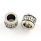 Tibetan Style Alloy Beads, Large Hole Column Beads, Cadmium Free & Nickel Free & Lead Free, Antique Silver, 9x7mm, Hole: 6mm, about 607pcs/1000g