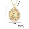Golden Tone Brass Pave Cubic Zirconia Virgin Mary Pendant Necklaces, Fashion Accessory for Women, Clear, 15.75 inch(40cm)