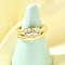 Brass Micro Pave Cubic Zirconia Cuff Rings for Women, Cadmium Free & Lead Free, Heart & Eye, Real 18K Gold Plated, 10.5mm