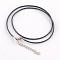 Waxed Cotton Cord Necklace Making, with Alloy Lobster Claw Clasps and Iron End Chains, Platinum, Gray, 17.4 inch(44cm)