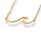 Ion Plating(IP) 304 Stainless Steel Pendant Necklaces, with Cable Chains and Lobster Claw Clasps, Wave, Golden, 18.11 inch(46cm), 1.5mm