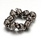 Brass Magnetic Clasps with Loops, Oval, Gunmetal, 11x7mm, Hole: 1.5mm