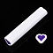 Handmade Polymer Clay Nail Art Decoration, Fashion Nail Care, No Hole Tubes, Heart with Heart Pattern, Blue Violet, 49~50x10~11x9~10.5mm