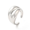 Brass Open Cuff Rings, Cadmium Free & Lead Free, Platinum, Inner Diameter: 18mm