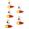 Alloy Enamel Pendants, Spaceman with Shooting Star, Light Gold, Colorful, 20.5x18x1.5mm, Hole: 2mm