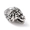 304 Stainless Steel Cord Ends, Manual Polishing, Kylin, Antique Silver, 31.5x16x17.5mm, Mouthhole: 4x6mm, Inner Diameter: 8x8.5mm