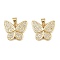Brass Micro Pave Clear Cubic Zirconia Pendants, Cadmium Free & Lead Free, Butterfly, Real 18K Gold Plated, 17x19.5x2.5mm, Hole: 4x3mm