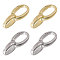 4Pcs 2 Colors Brass Spring Gate Rings, Platinum & Golden, 21x9x7mm, 2pcs/color