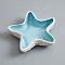 Starfish Ceramics Jewelry Plates, Jewelry Plate, Storage Tray for Rings, Necklaces, Earring, Aqua, 155x150x36mm