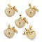 Brass Cubic Zirconia Pendants, Long-Lasting Plated, Lead Free & Cadmium Free, Real 18K Gold Plated, Heart Lock and Key, Clear, 20x16x3.5mm, Hole: 3.5x4mm