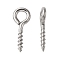 Tarnish Resistant 304 Stainless Steel Screw Eye Pin Peg Bails, For Half Drilled Beads, Stainless Steel Color, 10x4x1mm, Hole: 2mm, Pin: 1.4mm