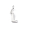 925 Sterling Silver Letter Charms, with Jump Rings and 925 Stamp, Silver Color Plated, Letter L, 7.5x5.5x0.8mm, Hole: 4mm