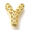 Brass Pendants, Hollow Letter Charms, Rack Plating, Long-Lasting Plated, Cadmium Free & Lead Free, Letter Y, 23x18.5x9.5mm, Hole: 5x2.7mm