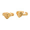 Ion Plating(IP) 304 Stainless Steel Heart with Word Love You Open Cuff Ring for Women, Real 18K Gold Plated, US Size 6 1/2(16.9mm)