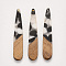 Transparent Resin & Walnut Wood Pendants, Waxed, Teardrop, Black, 44x7.5x3mm, Hole: 1.2mm