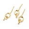 Rack Plating Brass Cup Peg Bails, Lead Free & Cadmium Free, Real 18K Gold Plated, 67x18x6mm, Hole: 1mm, Pin: 0.8mm