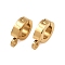 304 Stainless Steel Twister Clasps, Round Ring, Ion Plating(IP), Real 18K Gold Plated, 8.5x6.5x2.5mm, Hole: 1.3mm