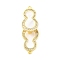 Brass Clear Cubic Zirconia Fold Over Clasps, Cadmium Free & Nickel Free & Lead Free, with Natural Shell, Gourd, Real 18K Gold Plated, 30.5mm