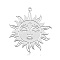 Non-Tarnish 304 Stainless Steel Pendants, Laser Cut, Sun, Stainless Steel Color, 37.5x35x1mm, Hole: 1.6mm