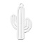Non-Tarnish 201 Stainless Steel Pendants, Laser Cut, Cactus, Stainless Steel Color, 27x15x1mm, Hole: 1.6mm